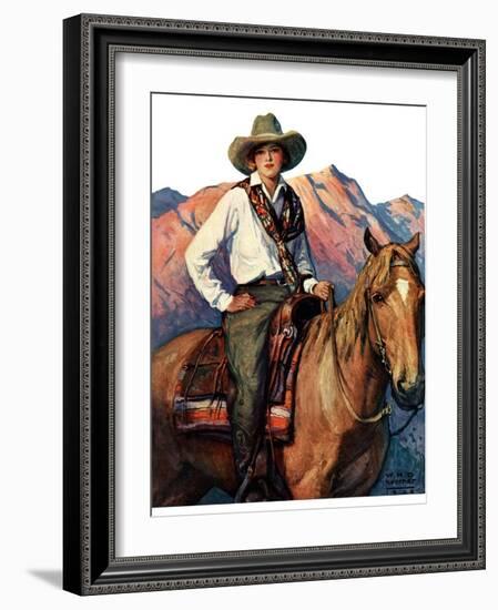 "Woman on Horse in Mountains,"October 6, 1928-William Henry Dethlef Koerner-Framed Giclee Print