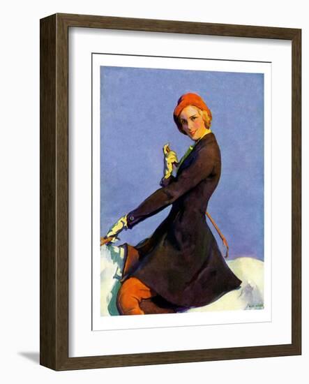 "Woman on Horseback,"September 17, 1932-Guy Hoff-Framed Giclee Print