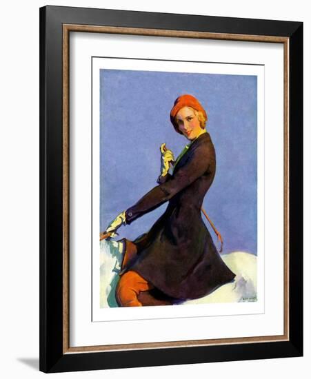 "Woman on Horseback,"September 17, 1932-Guy Hoff-Framed Giclee Print