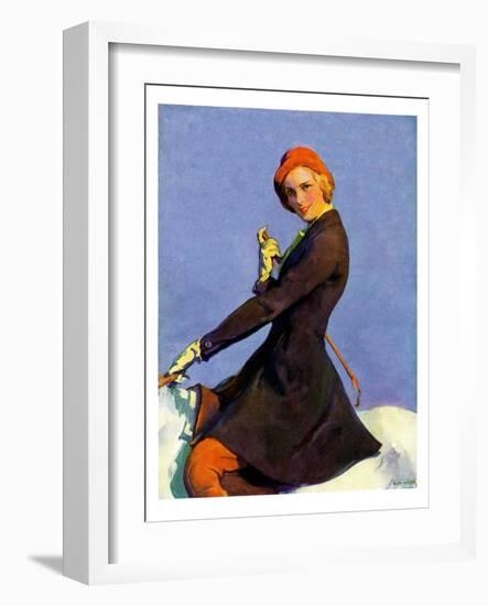 "Woman on Horseback,"September 17, 1932-Guy Hoff-Framed Giclee Print