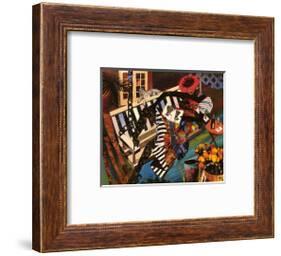 Woman on Porch Swing-Gigi Boldon-Framed Art Print