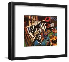 Woman on Porch Swing-Gigi Boldon-Framed Art Print
