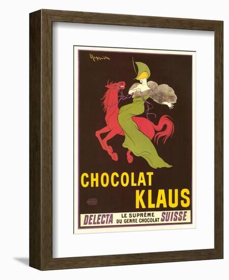 Woman on Red Horse, Chocolate-null-Framed Art Print