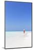 Woman on sandbank, Rasdhoo Island, Northern Ari Atoll, Maldives (MR)-Ian Trower-Mounted Photographic Print