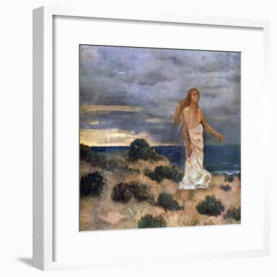 Woman on the Beach, 1887-Pierre Puvis de Chavannes-Framed Giclee Print