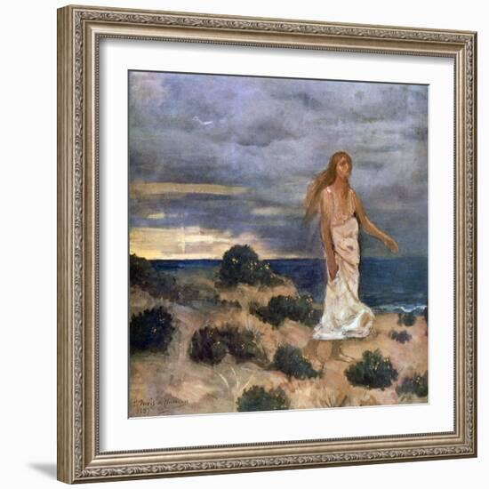 Woman on the Beach, 1887-Pierre Puvis de Chavannes-Framed Giclee Print