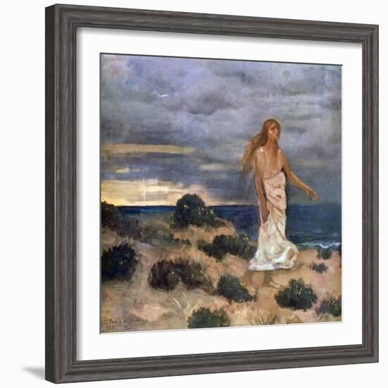 Woman on the Beach, 1887-Pierre Puvis de Chavannes-Framed Giclee Print