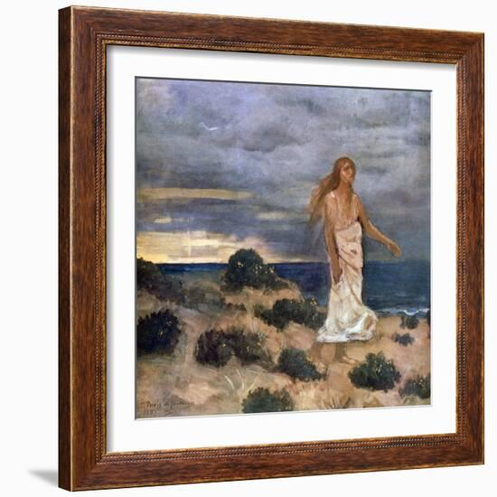 Woman on the Beach, 1887-Pierre Puvis de Chavannes-Framed Giclee Print