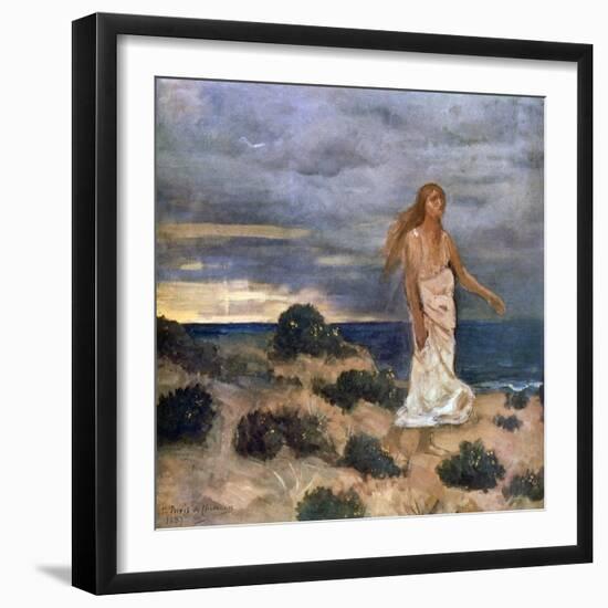 Woman on the Beach, 1887-Pierre Puvis de Chavannes-Framed Giclee Print