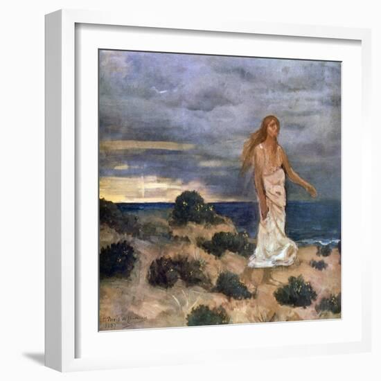 Woman on the Beach, 1887-Pierre Puvis de Chavannes-Framed Giclee Print