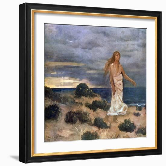 Woman on the Beach, 1887-Pierre Puvis de Chavannes-Framed Giclee Print