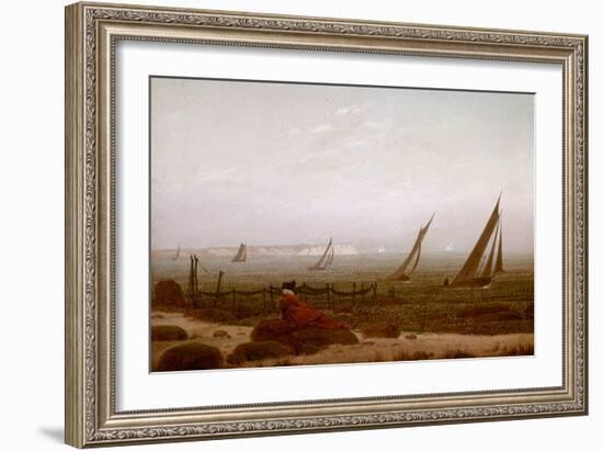 Woman on the Beach at Rugen, 1818-Caspar David Friedrich-Framed Giclee Print