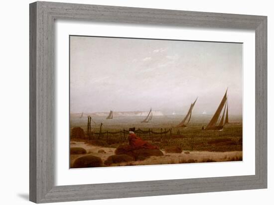 Woman on the Beach at Rugen, 1818-Caspar David Friedrich-Framed Giclee Print