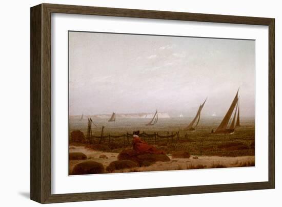 Woman on the Beach at Rugen, 1818-Caspar David Friedrich-Framed Giclee Print