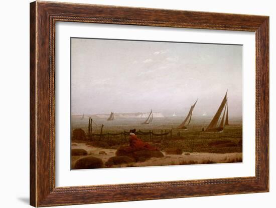 Woman on the Beach at Rugen, 1818-Caspar David Friedrich-Framed Giclee Print