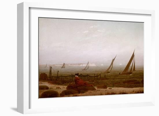 Woman on the Beach at Rugen, 1818-Caspar David Friedrich-Framed Giclee Print