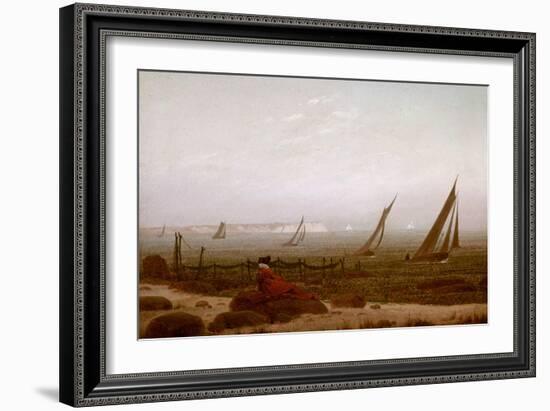 Woman on the Beach at Rugen, 1818-Caspar David Friedrich-Framed Giclee Print