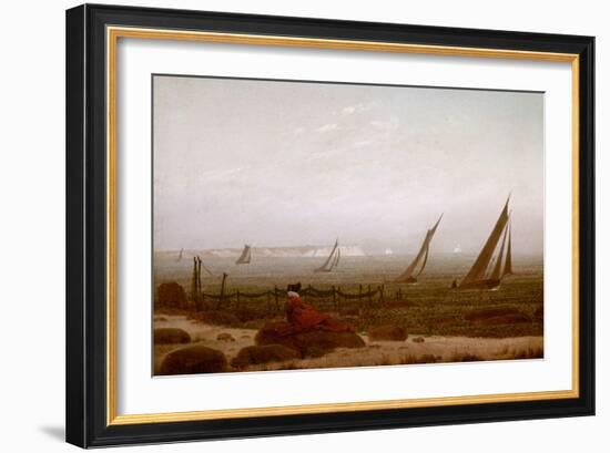 Woman on the Beach at Rugen, 1818-Caspar David Friedrich-Framed Giclee Print