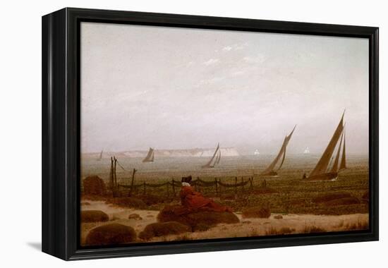 Woman on the Beach at Rugen, 1818-Caspar David Friedrich-Framed Premier Image Canvas