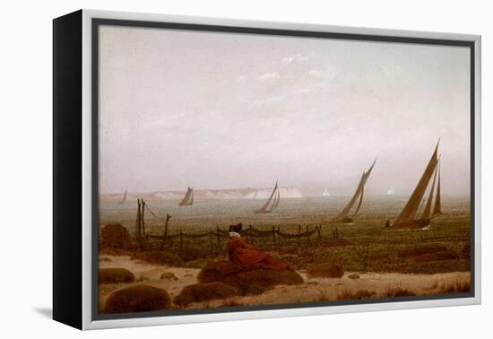 Woman on the Beach at Rugen, 1818-Caspar David Friedrich-Framed Premier Image Canvas