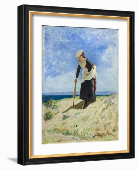 Woman on the beach, circa 1875-Giuseppe or Joseph de Nittis-Framed Giclee Print