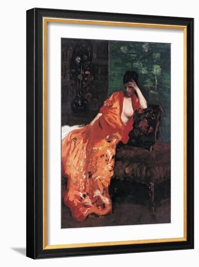 Woman on the Sofa (Donna Sul Divano)-Giuseppe De Nittis-Framed Giclee Print
