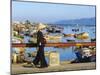 Woman on Xom Bong Bridge, Nha Trang, Vietnam, Asia-Robert Francis-Mounted Photographic Print