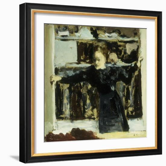 Woman Opening a Window-Edouard Vuillard-Framed Giclee Print