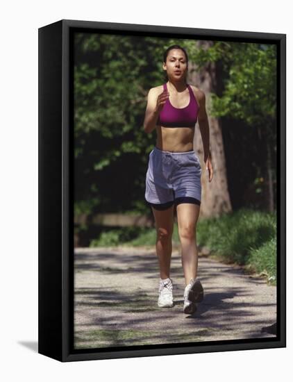 Woman Out on a Fitness Walk-Paul Sutton-Framed Premier Image Canvas