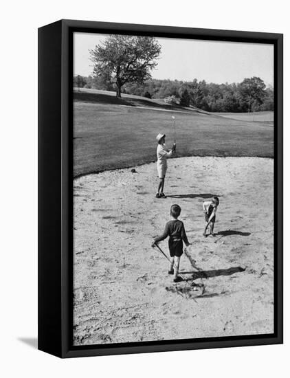 Woman Participating in Ladies Day at a Golf Club-Joe Scherschel-Framed Premier Image Canvas