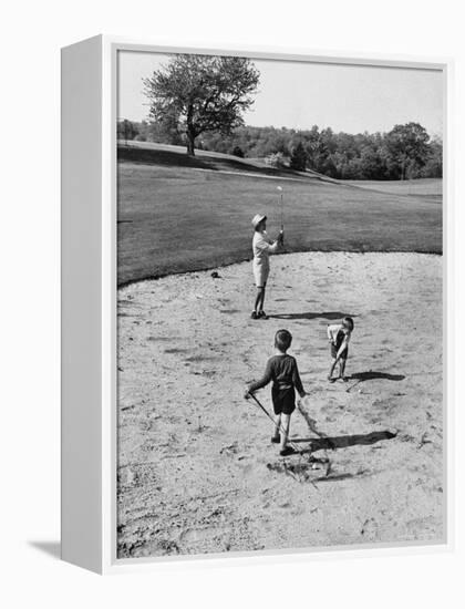 Woman Participating in Ladies Day at a Golf Club-Joe Scherschel-Framed Premier Image Canvas