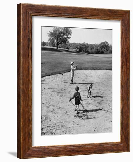 Woman Participating in Ladies Day at a Golf Club-Joe Scherschel-Framed Photographic Print