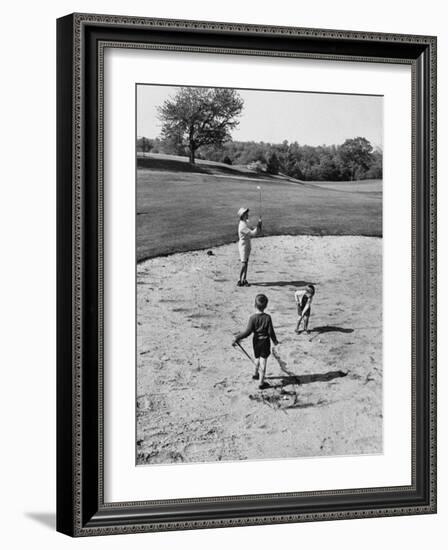 Woman Participating in Ladies Day at a Golf Club-Joe Scherschel-Framed Photographic Print