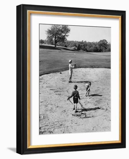 Woman Participating in Ladies Day at a Golf Club-Joe Scherschel-Framed Photographic Print