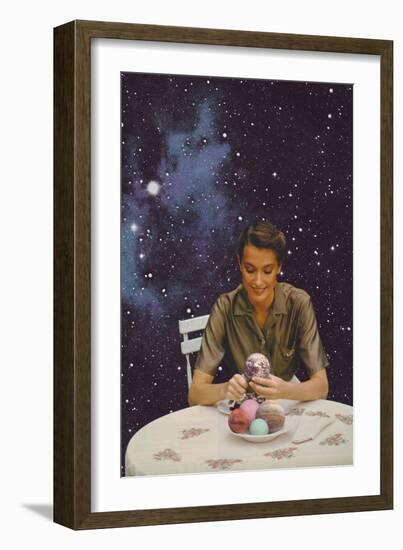 Woman Peeling the Earth, 2020 (Collage)-Florent Bodart-Framed Giclee Print