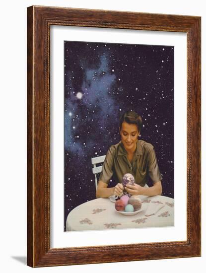 Woman Peeling the Earth, 2020 (Collage)-Florent Bodart-Framed Giclee Print