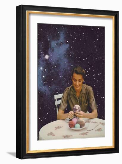 Woman Peeling the Earth, 2020 (Collage)-Florent Bodart-Framed Giclee Print