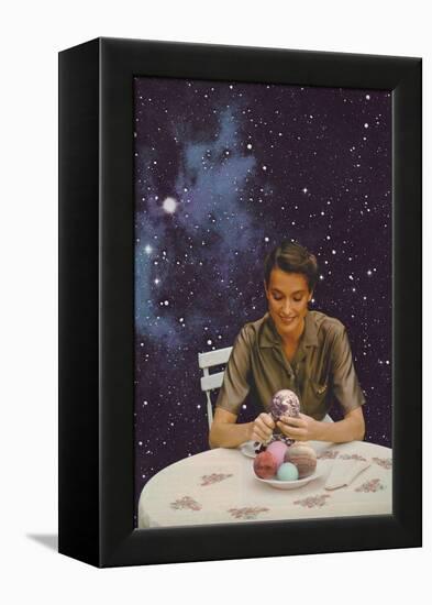 Woman Peeling the Earth, 2020 (Collage)-Florent Bodart-Framed Premier Image Canvas