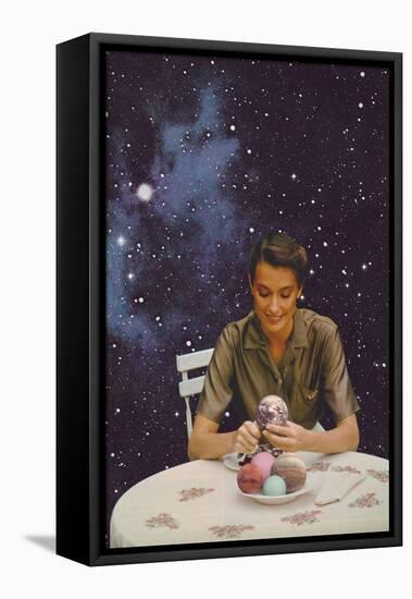 Woman Peeling the Earth, 2020 (Collage)-Florent Bodart-Framed Premier Image Canvas