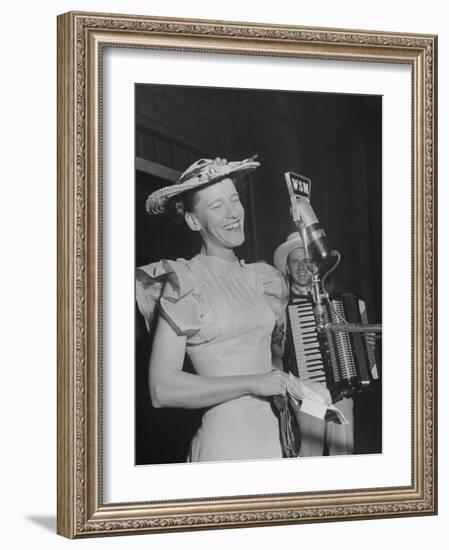 Woman Performing Onstage at the Grand Ole Opry-Ed Clark-Framed Photographic Print