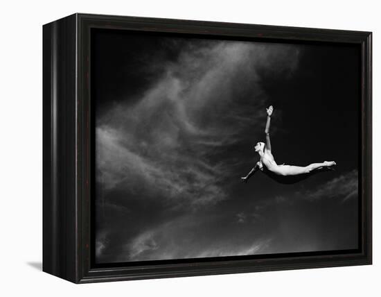 Woman Performing Swan Dive-Bettmann-Framed Premier Image Canvas