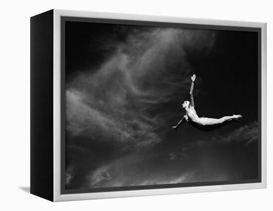 Woman Performing Swan Dive-Bettmann-Framed Premier Image Canvas