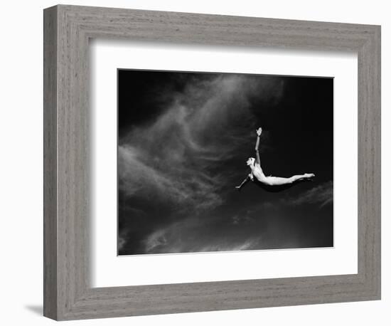 Woman Performing Swan Dive-Bettmann-Framed Premium Photographic Print