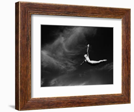 Woman Performing Swan Dive-Bettmann-Framed Premium Photographic Print