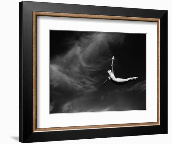 Woman Performing Swan Dive-Bettmann-Framed Premium Photographic Print