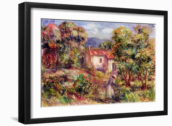 Woman Picking Flowers in the Garden of Les Colettes at Cagnes, 1912-Pierre-Auguste Renoir-Framed Giclee Print