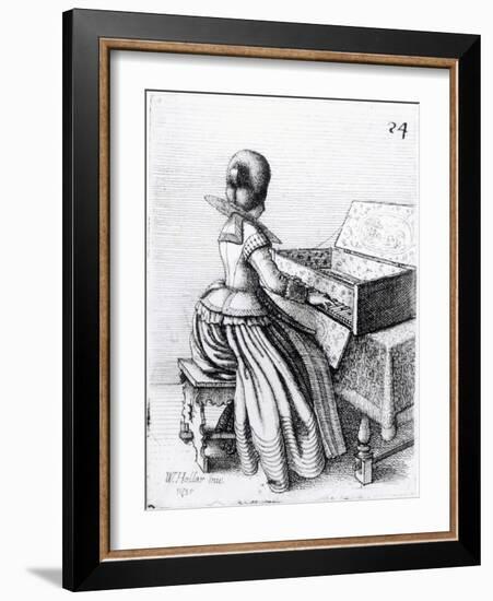 Woman Playing at a Keyboard, 1635-Wenceslaus Hollar-Framed Giclee Print