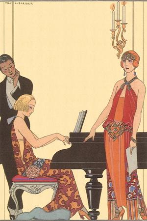 Woman Playing Piano, 1922' Giclee Print - Georges Barbier | Art.com