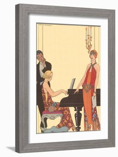 Woman Playing Piano, 1922-Georges Barbier-Framed Giclee Print