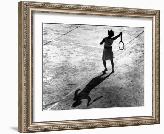 Woman Playing Tennis, Alfred Eisenstaedt's First Photograph Ever Sold-Alfred Eisenstaedt-Framed Photographic Print